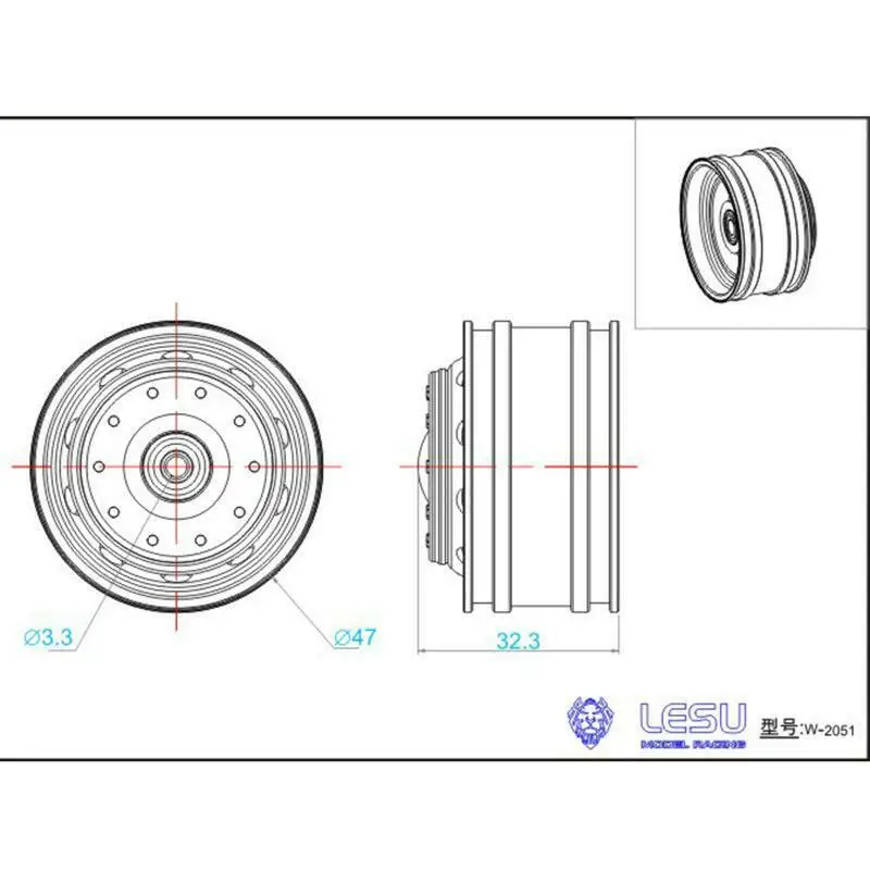 

LESU 1/14 Metal Front Hub Bearing Brake for RC Fh12 Fh16 Tractor Truck Vehicle Model Outdoor Toys DIY Part