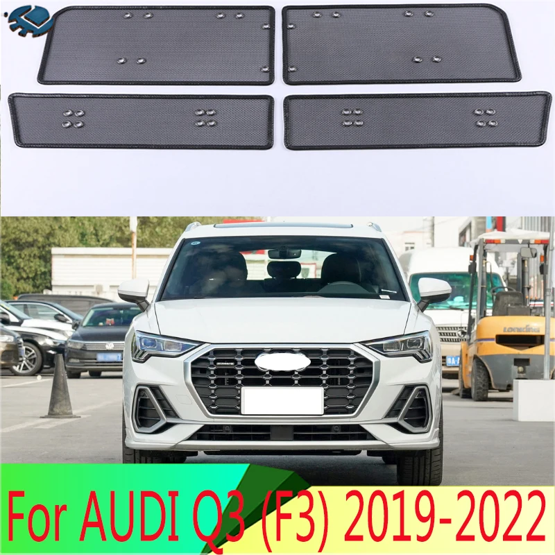 

Защитная сетка для передней решетки радиатора для AUDI Q3 (F3) 2019-2022, Передняя решетка решетки радиатора, аксессуары из нержавеющей стали