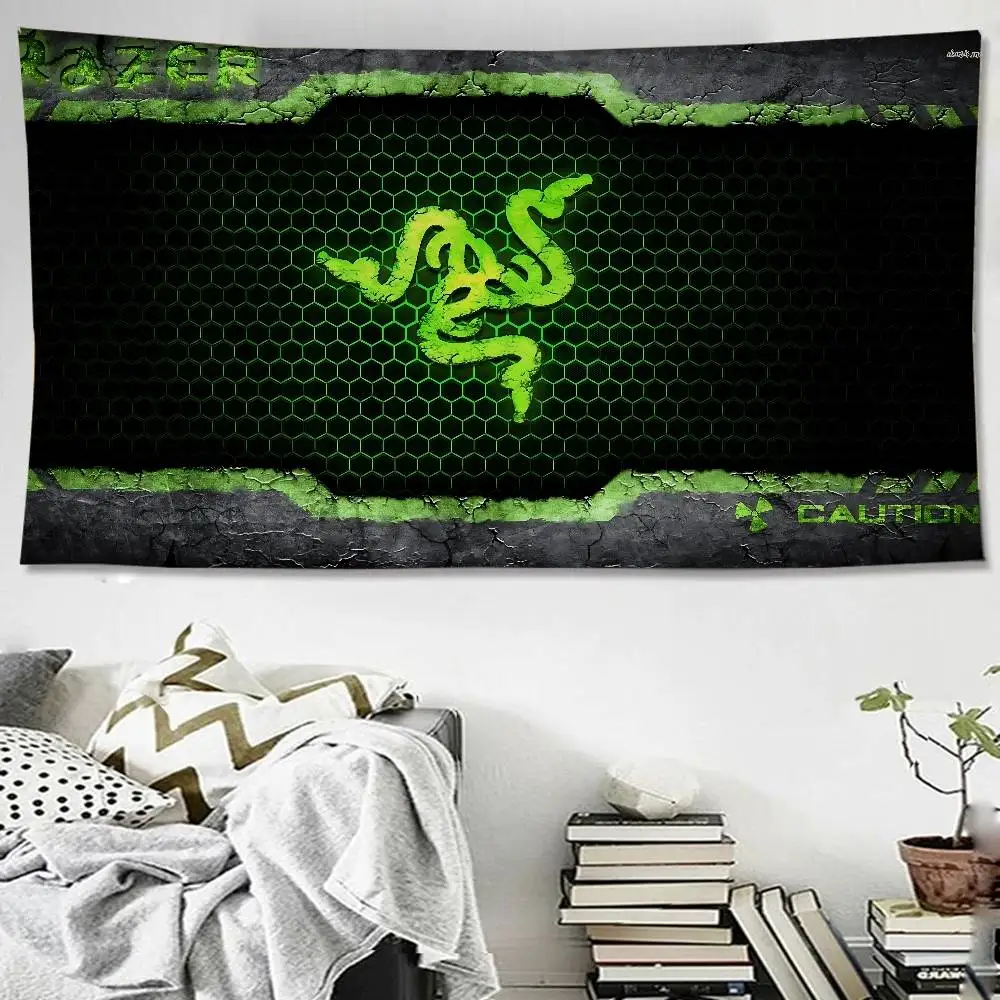 

R-RAZERS LOGO Anime Tapestry Hippie Flower Wall Carpets Dorm Decor Cheap Hippie Wall Hanging