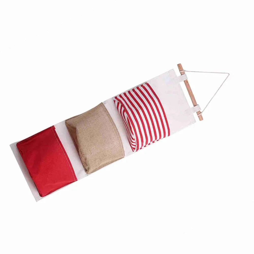 3Layer Design Hanging Storage Bag Cotton Linen Fabric Waterproof Material Linen…