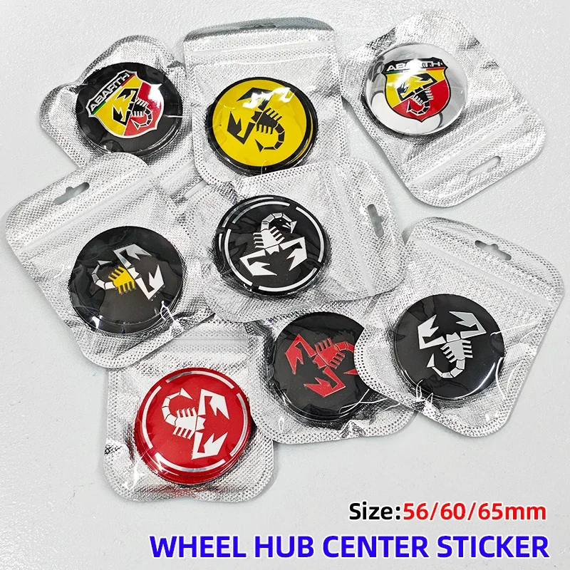 4pcs 56mm 60mm 65mm Car Wheel Center Emblem Hub Caps Stickers For Fiat 500 Punto Abarth Stilo Palio Bravo Doblo Aegea Strada
