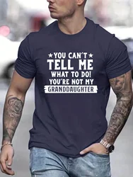 Men's Summer 100% Cotton Funny Grandpa Slogan Pattern Printed Loose Large Casual Round Neck Short Sleeve T-shirt