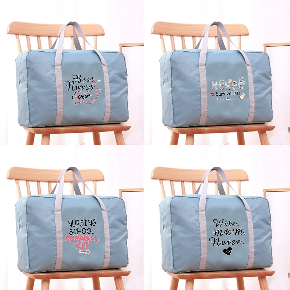 Unisex Travel Bags Organizers Large Capacity Weekend Bag Nurse Pattern Clothes Storage Carry on Handbags Travel Accessories