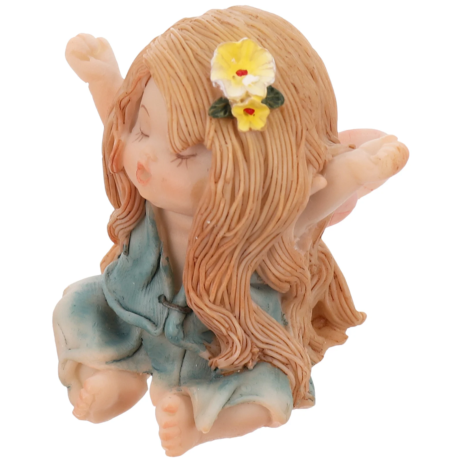 

Resin Mini Fairy Ornament Durable Fashionable Safe Indoor Outdoor Home Decor Gift Mini Fairy Miniature Ornament