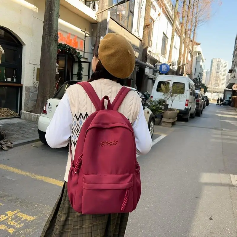 

High Aesthetic Value College Style Backpack for Girls Simple Campus Dual-shoulder Bag School Supplies Women's Handbags