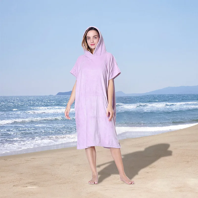 Microfiber Hooded Towel Men Women Swim Beach Travel Quick Dry Changing Robe Cape Bath Towel Bathrobe Surf Poncho Sauna Playa