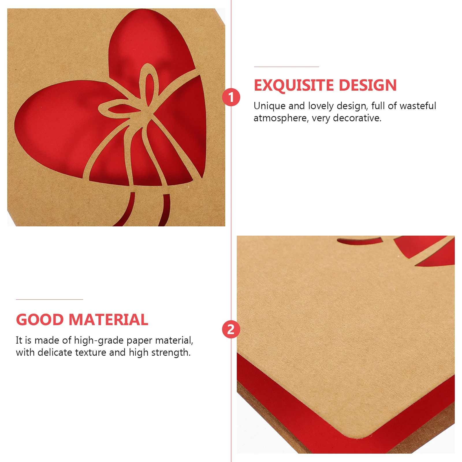

12pcs Vintage Heart Greeting Thickened Festive Blessing Party Message Kraft Gift Festival Message Cards Foldable