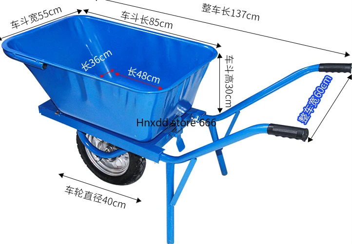 trolley thickened unicycle trolley agricultural single wheel double wheel construction site bucket car