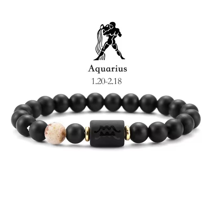 12 Zodiac Bracelets Natural Stone Cancer Virgo Leo Libra Bracelet Couples Friendship Gifts Bracelets jewelry pulsera hombre - Image 37
