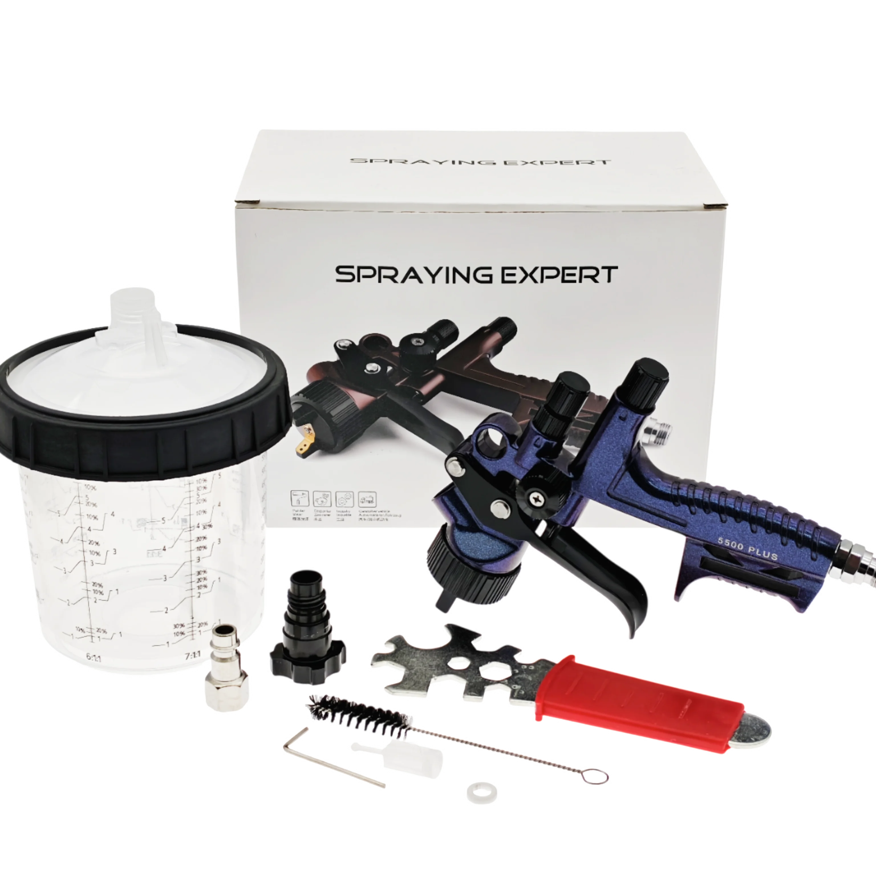 2025 HVLP الطلاء بندقية رذاذ 1.3/1.4 مللي متر/1.7 مللي متر الهواء الطلاء رذاذ البنادق البخاخة لطلاء سيارة ايروغراف إصلاح بندقية رذاذ خلط كوب