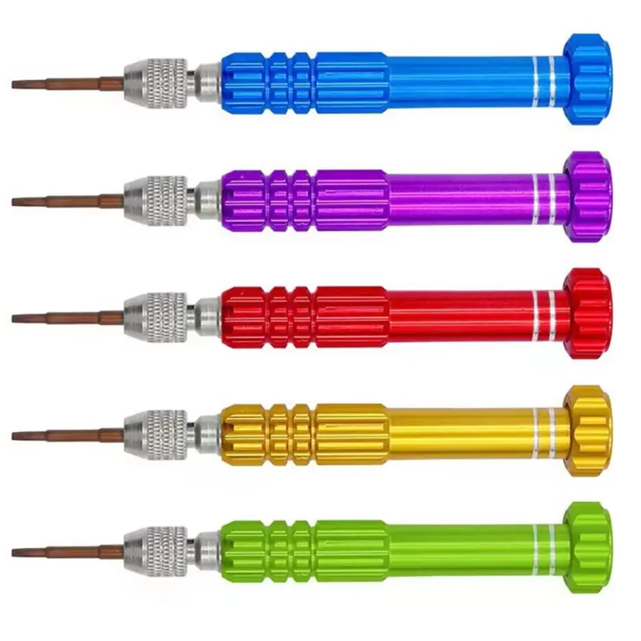 5 in 1 Screwdriver CRV Bit Screw Driver 0.8 Pentalobe 1.5 Phillips Slotted T5 T6 Repair Tool Kit for iPhone Huawei 40set/lot