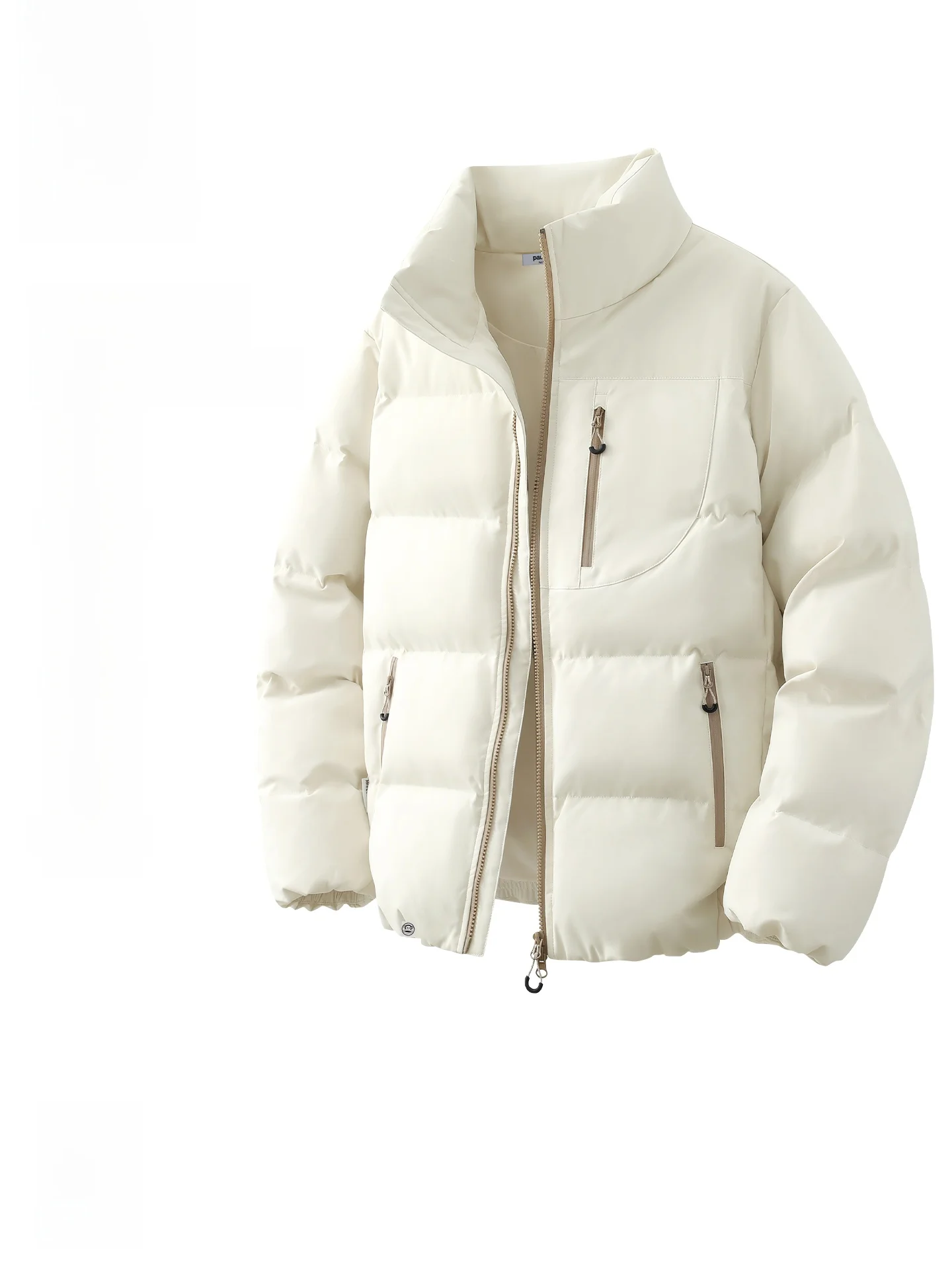 

Утепленная хлопковая куртка для мужчин: зимняя теплая верхняя одежда, пуховик из полиэфирного волокна, с длинными рукавами, на молнии, однотонный