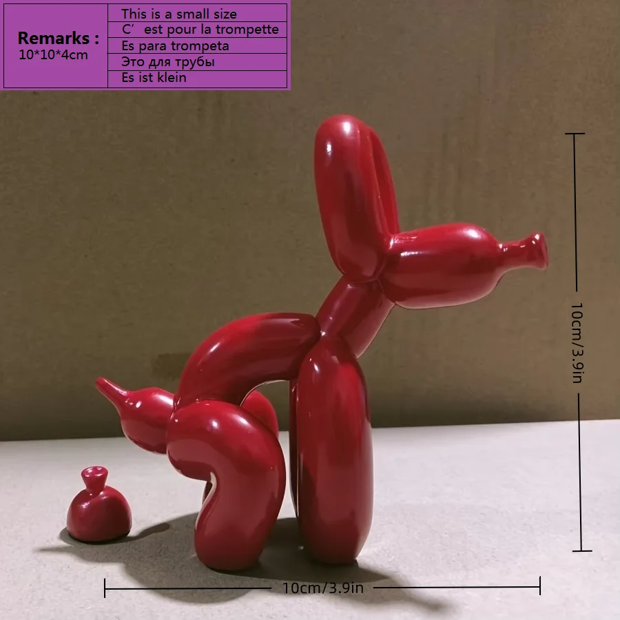 Moderne kunst squat ballon hond dier decoratief standbeeld, geschikt voor interieur woonkamer boerderij slaapkamer kantoorkast hout