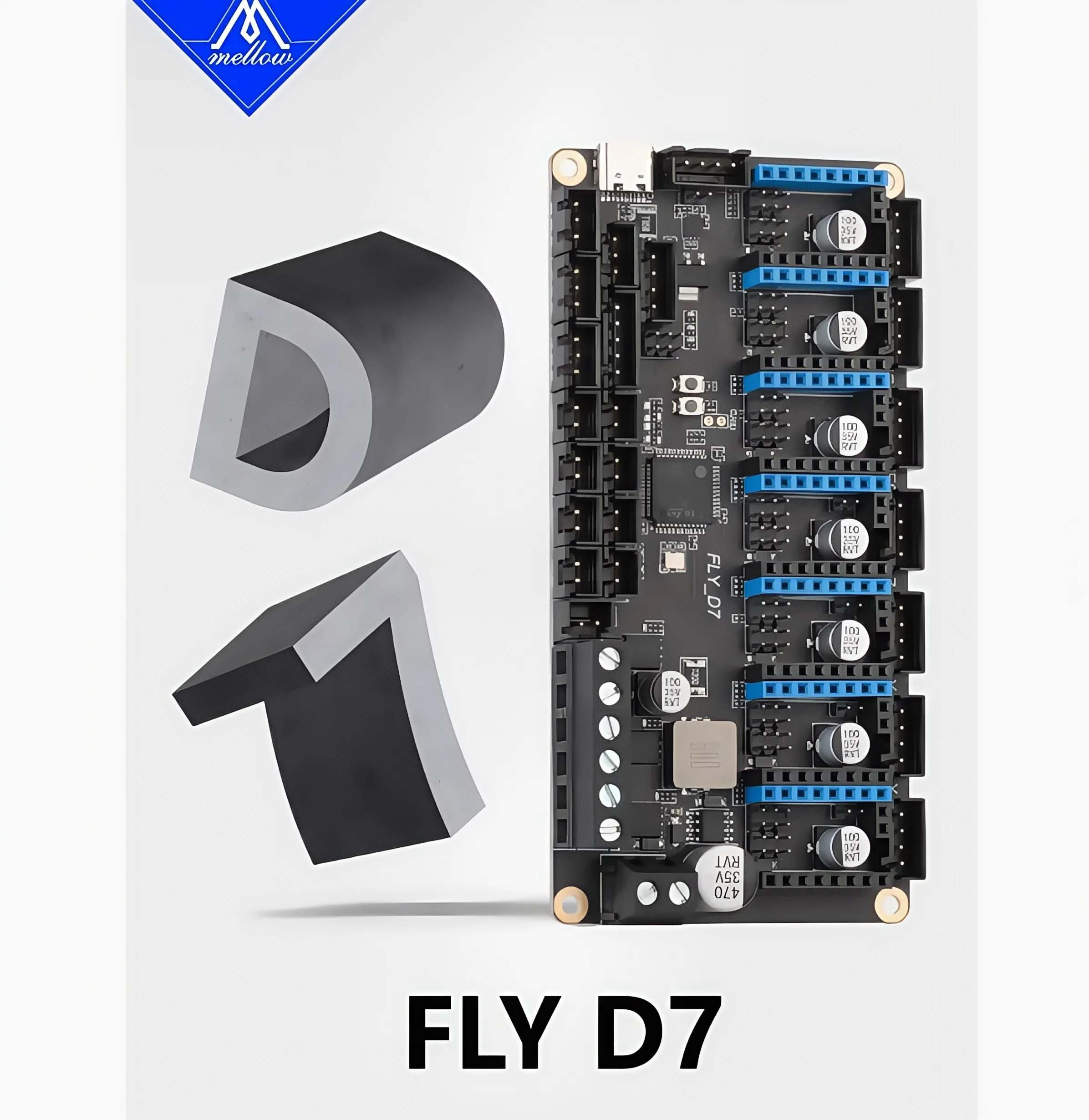 

Мягкая 7-осевая материнская плата Fly D7 TMC2209C TMC5160 Lite 3,5TFT аксессуары для 3D-принтеров Klipper Voron2.4 Trident Big Fish TT