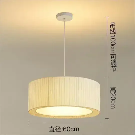 wushiyu Nordic Designer Plissee Stoff LED Anhänger Licht Schlafzimmer Kronleuchter Hängende Beleuchtung für Wohnzimmer Esszimmer Hause Decke Dekor 4