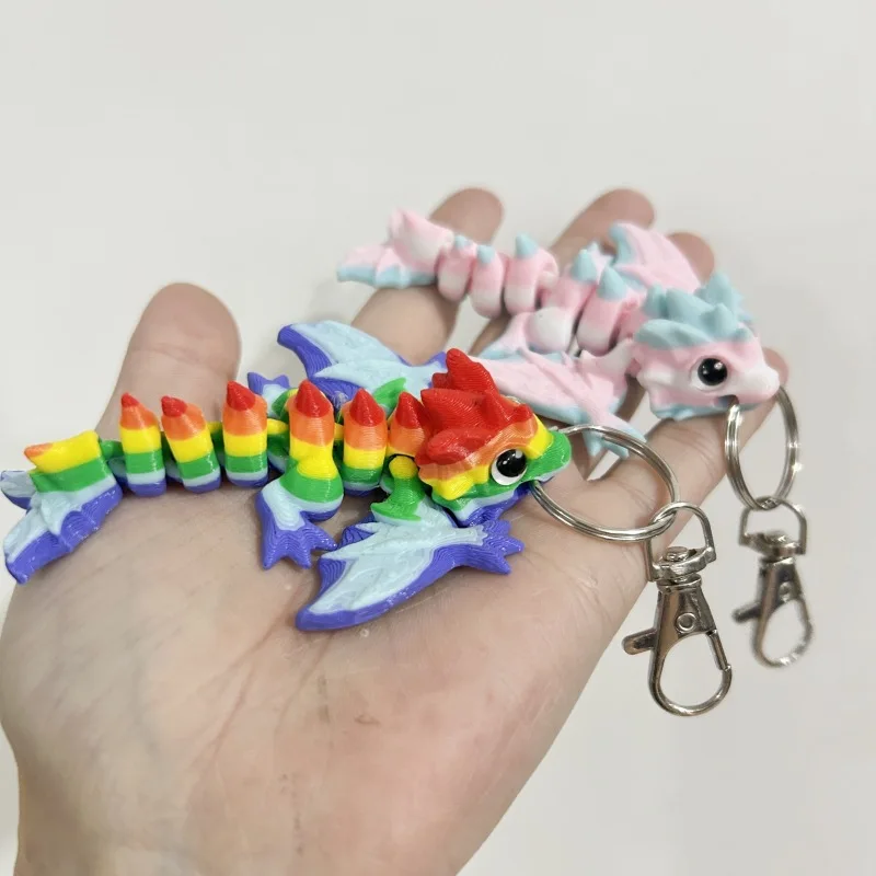 Красочный брелок с 3D-принтом и подвижным шарниром, так и разноцветный для детских новогодних игрушек, подарков или вешалки для рюкзака