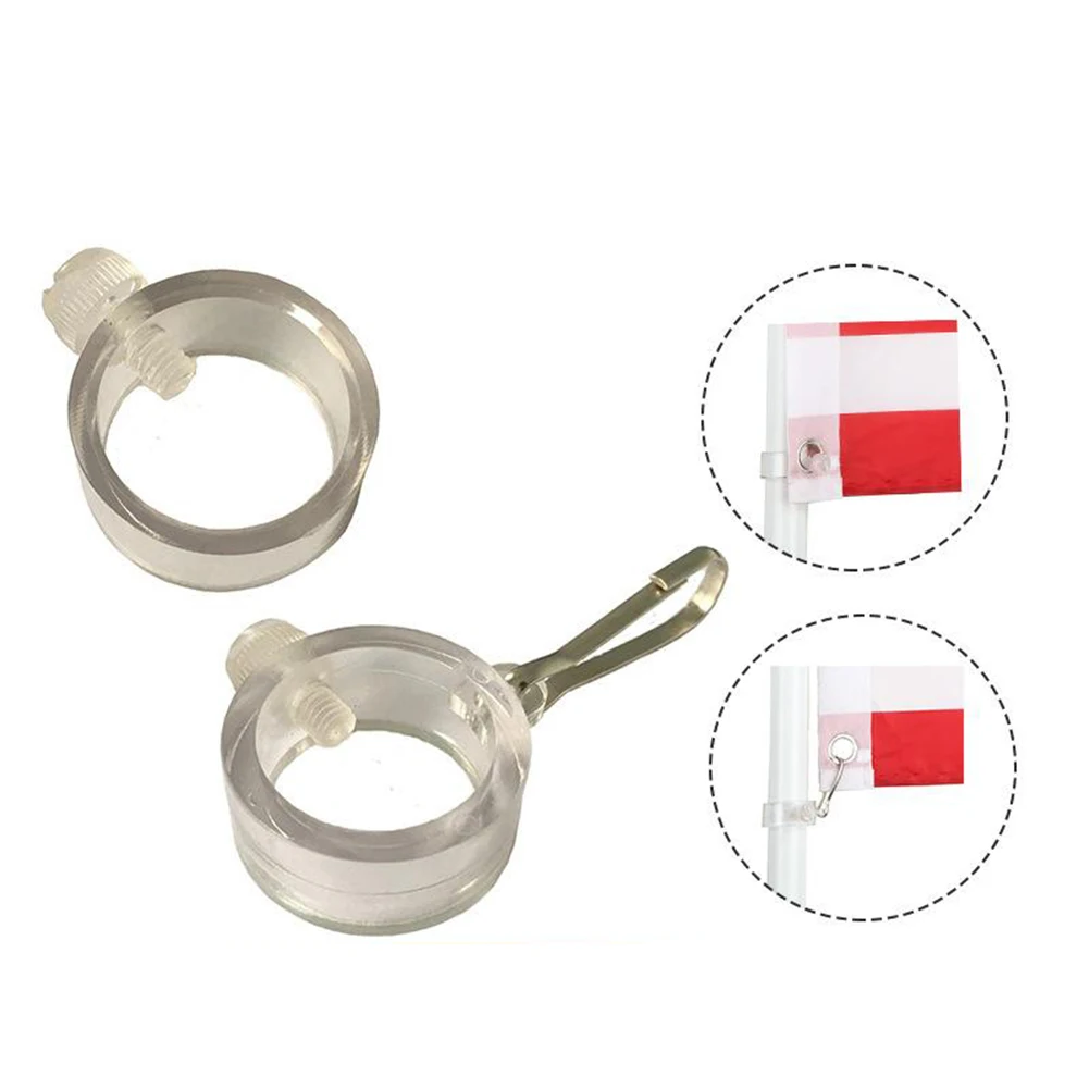 2pcs Flagpole Ring Flag Pole Flagpole Rotating Rings Clip Anti Wrap Grommet Mounting Rings Grommet Clip Garden Decoration Part