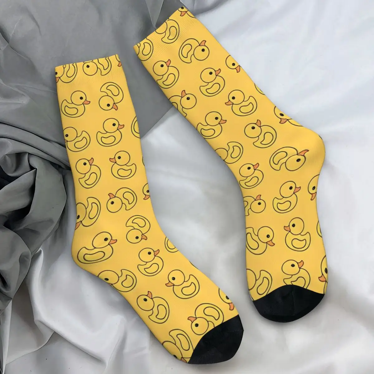 Yellow Rubber Duck Stockings Men Animal Socks High Quality Casual Socks Autumn Running Sports Anti-Slip Socks Birthday Present