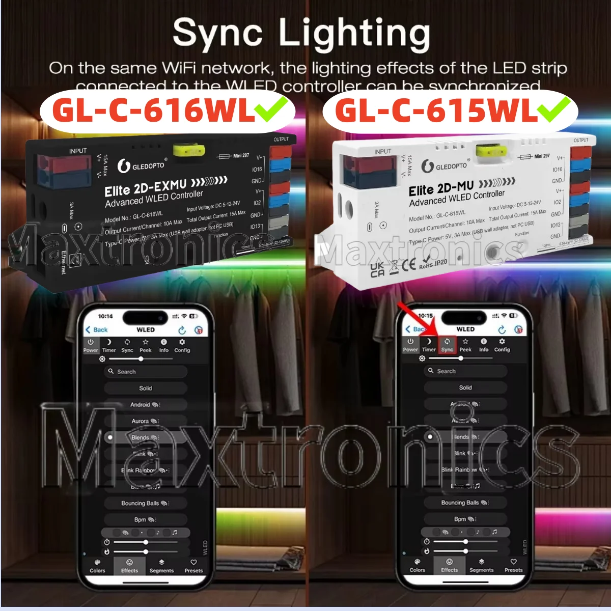 

Для WS2811 WS2812 SK6812 RGBIC светодиодная лента Elite ESP32 2-канальный контроллер WLED Динамический звук Реактивное энергосберегающее реле 20AFuse