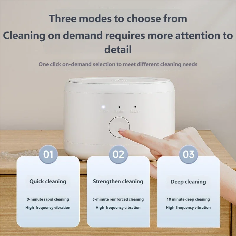 HOMEFISH Mini Denture Cleaning Device - Portable Multifunctional Dental Cleaner for False Teeth