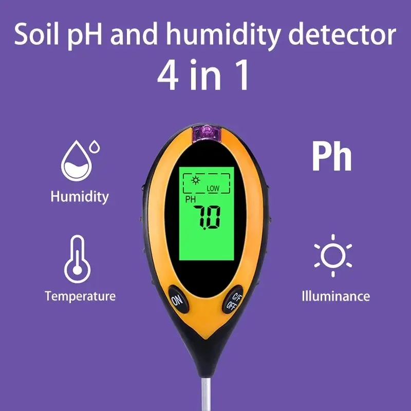 1pc Soil PH and Humidity Tester Nutrient Water Tester High Precision Household Gardening Flower Grass Fertility Meter