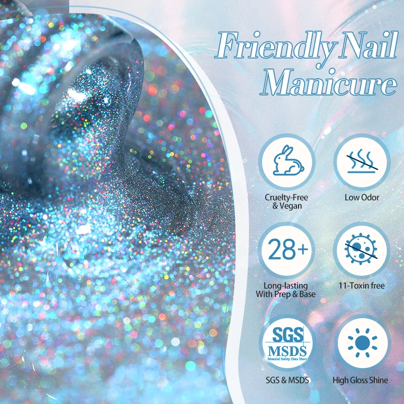 BORN PRETTY 10ml Rainbow Auroras Cat Magnetic Gel Nail Polish Holographics Nail Gel for Manicure Design Varnis Semi Permanent