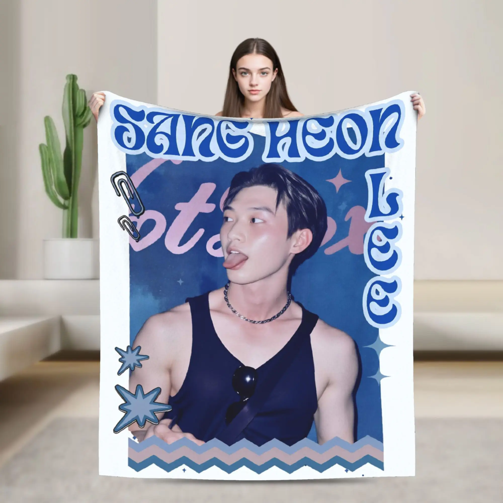 XO Kitty Sang Heon Lee Retro Blankets Quality Warm Cozy  Throw Blanket Winter Plane Travel Bedroom Novelty Bedspread