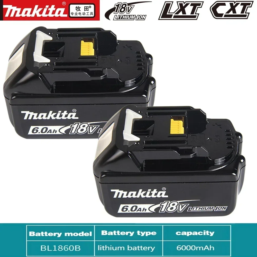 

BL1860 Makita-100% Original Rechargeable Power Tool Battery, Replaceable LED Lithium-ion, 6.0 Ah 18V LXT BL1860B BL1860BL1850