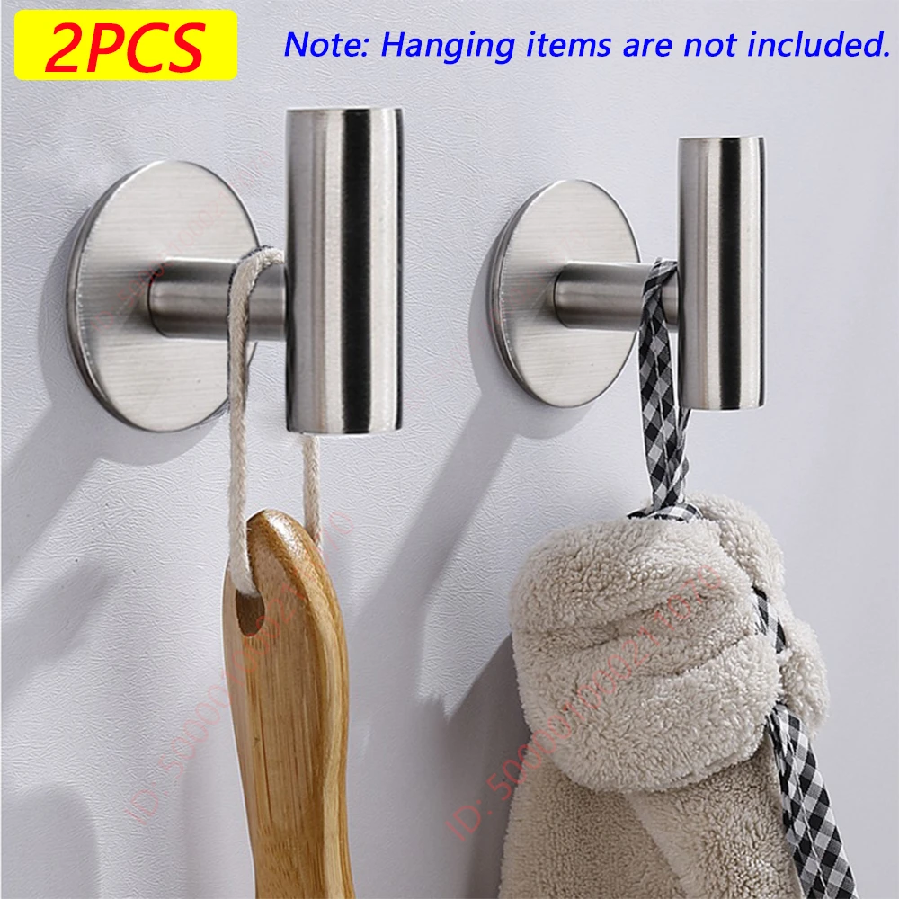 1/2PCS zelfklevende muurhaak roestvrij staal gewaad sticker haken handdoek jas sleutel broek hangers badkamer keuken opslag accessoires