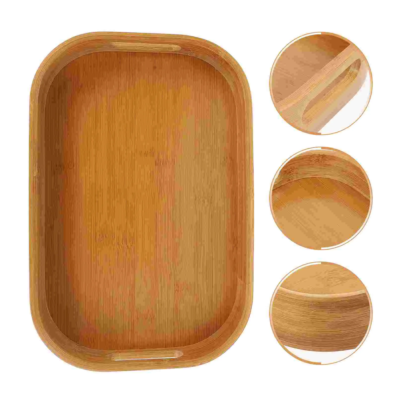 Bamboo Storage Tray Practical Serving Tableware Tea Set Fruit Dessert Severing