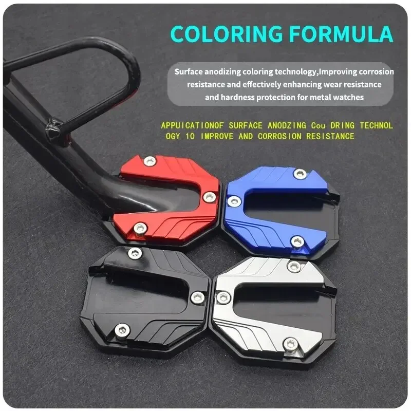 Aluminum Alloy Motorcycle Bike Kickstand Extender Foot Side Stand Extension Foot Pad Support Plate Motorbike Accessories