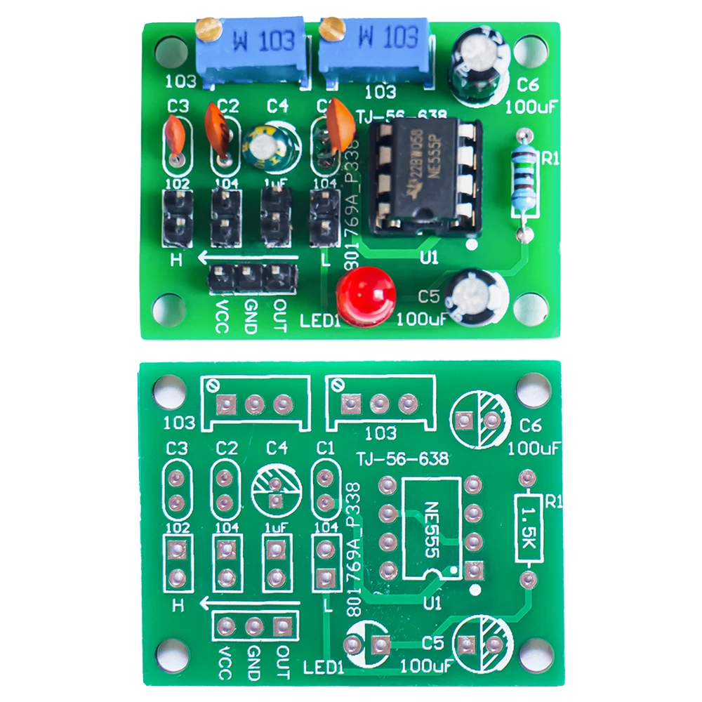 DIY Square Wave Signal Generator Kit MCU Pulse Adjustable Generator Signal Module Electronic Fabrication Projects NE555