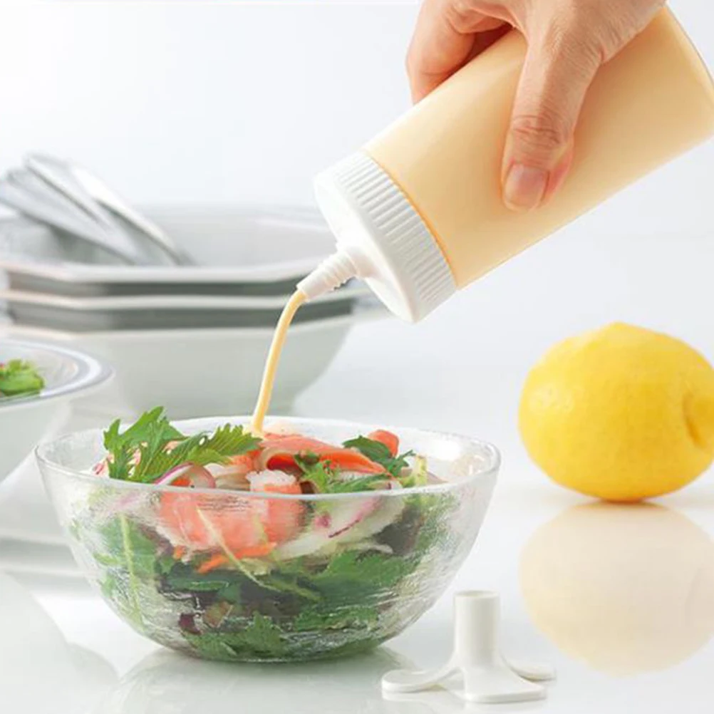 

Ketchup Squeeze Bottle Sauce Dispenser Mustard Condiment Bottle Salad Dressing Easy Pour Leakproof White Kitchen Gadget