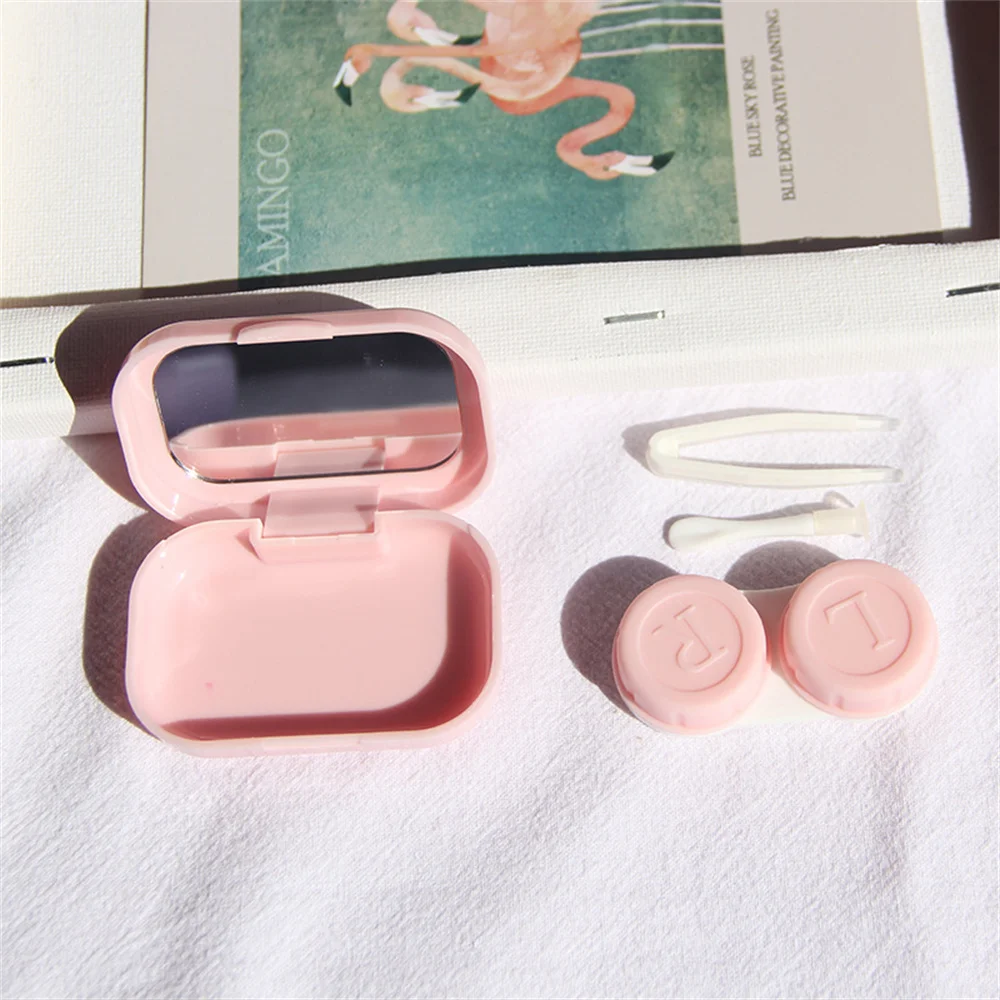 Contact Lens Companion Cartoon Matte Box Inside The Double Box Material Plastic 1  Beauty Pupil Box Contact Lens Case Portable