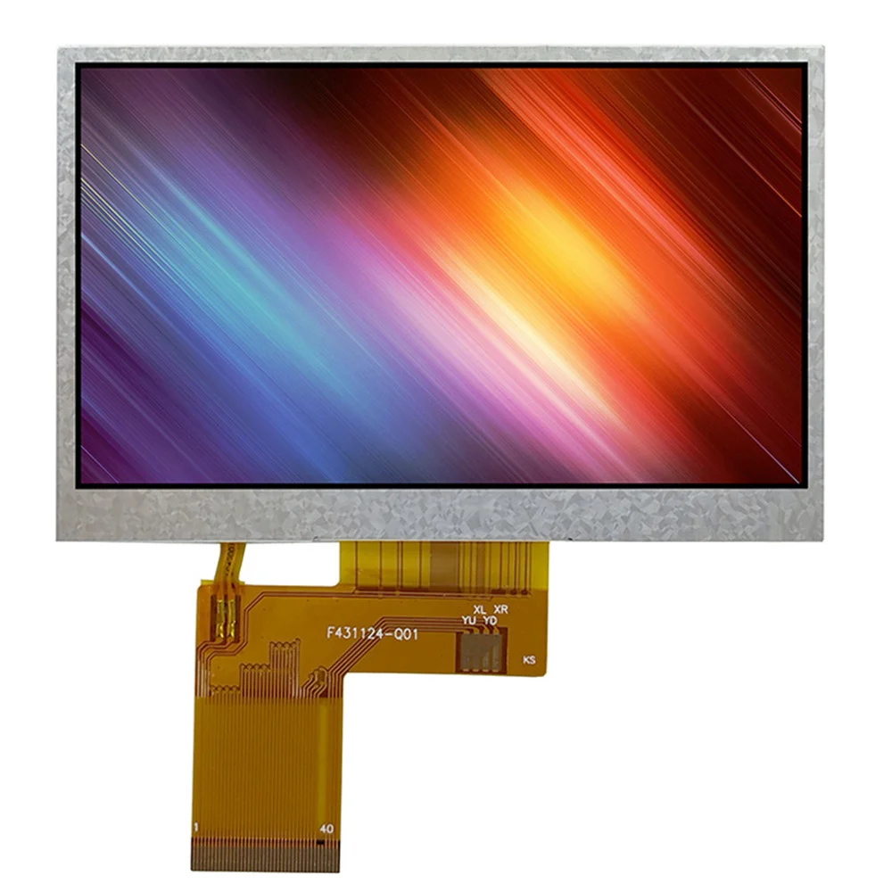 Módulo de lcd ttde 4, 3 polegadas com driver ic 350, componente de alto brilho, sem toque, 40 pinos, rgb, 3.3,
