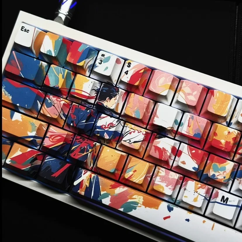 Hongying Guolong الحبر keycap PBT خمسة الجوانب التسامي الارتفاع الأصلي 60/68 مفاتيح مخصصة للرياضات الإلكترونية