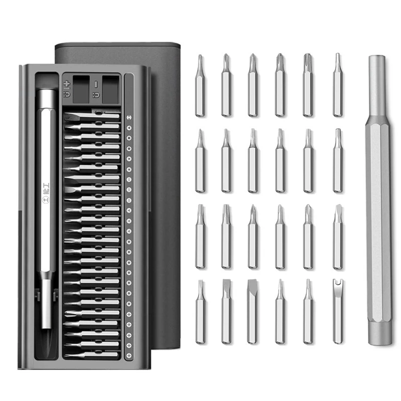 GREENER 26 in 1 Precision Magnetic Screwdriver Set Bits Phillips Torx Hex Flat For Phone Laptop Watch Camera Drone Home Tool Kit
