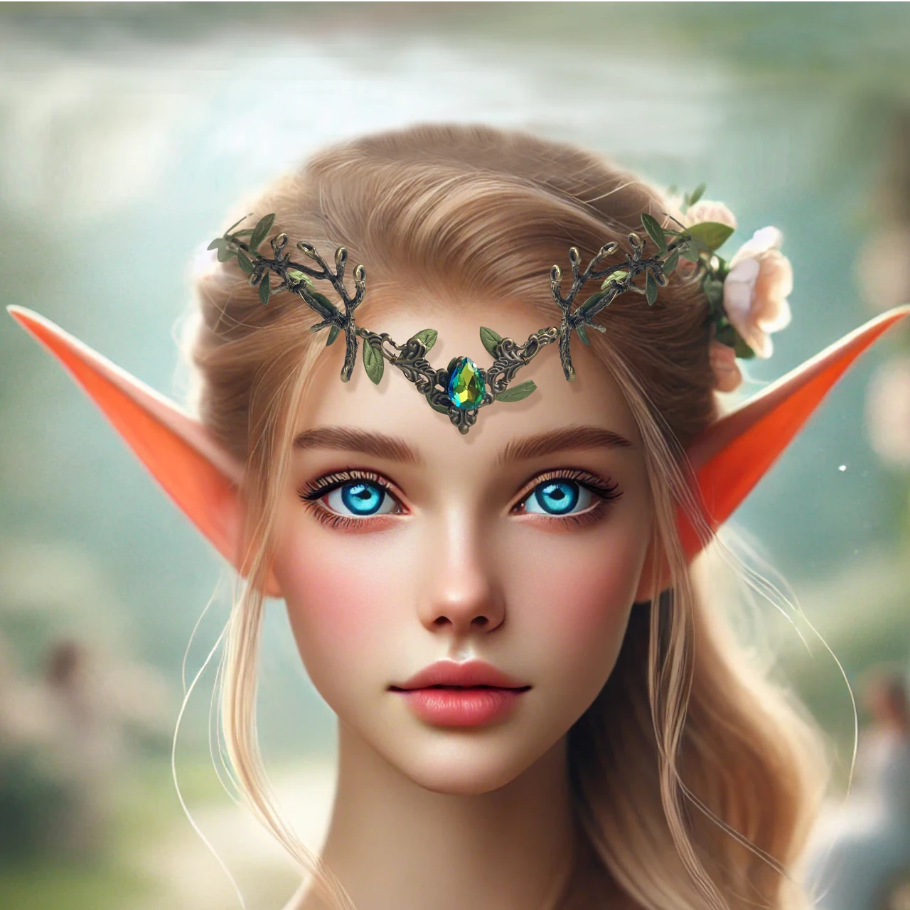 Fairy crown with antlers Elf crown antlers Woodland elven tiara Druid crown Elf circlet with horns Elvish circlet