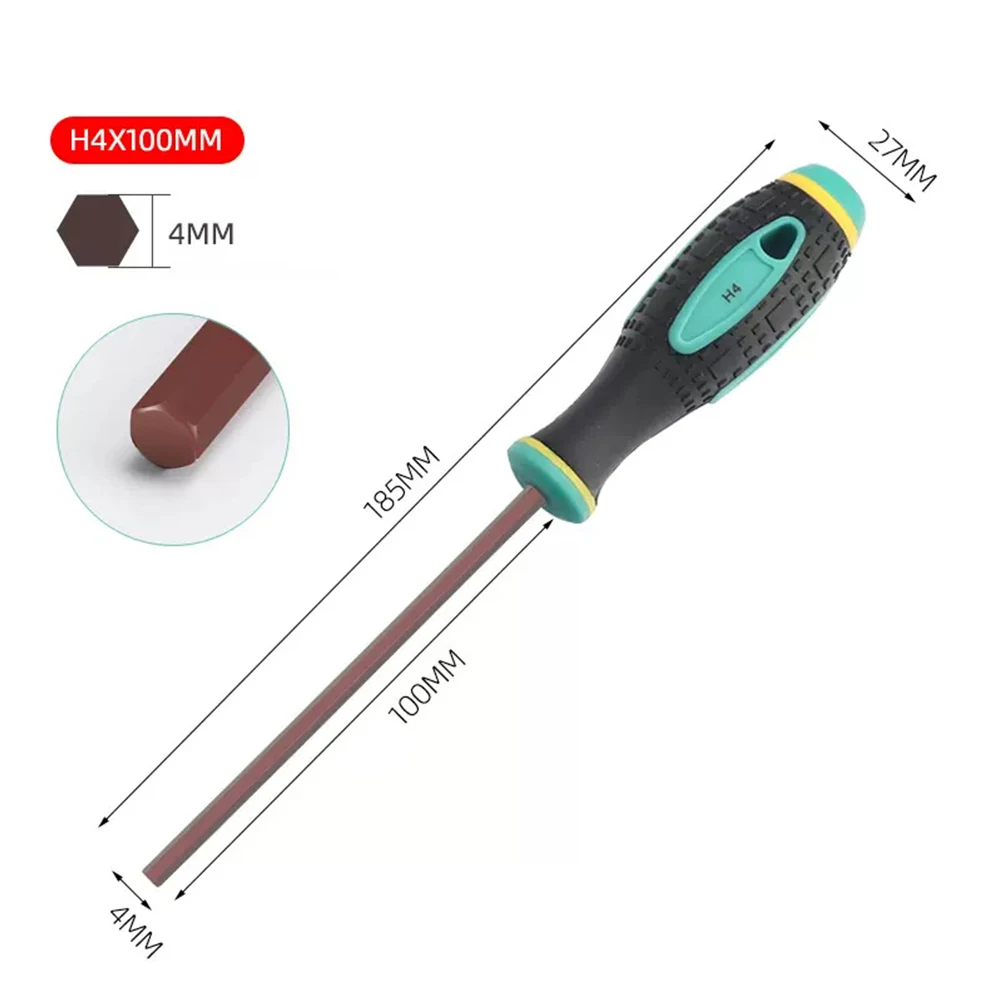 185-265mm Long Length Antislip Grip H1.5-H6 Hexagon Shank Magnetic Screwdriver Hand Tools Labor-saving Tool Professional Tools