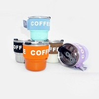 Outdoor 304 Stainless Steel Mug Water Cup Camping Cookware Coffee Cup Tea Pot Camping Afternoon Tea Portable Set Customizable