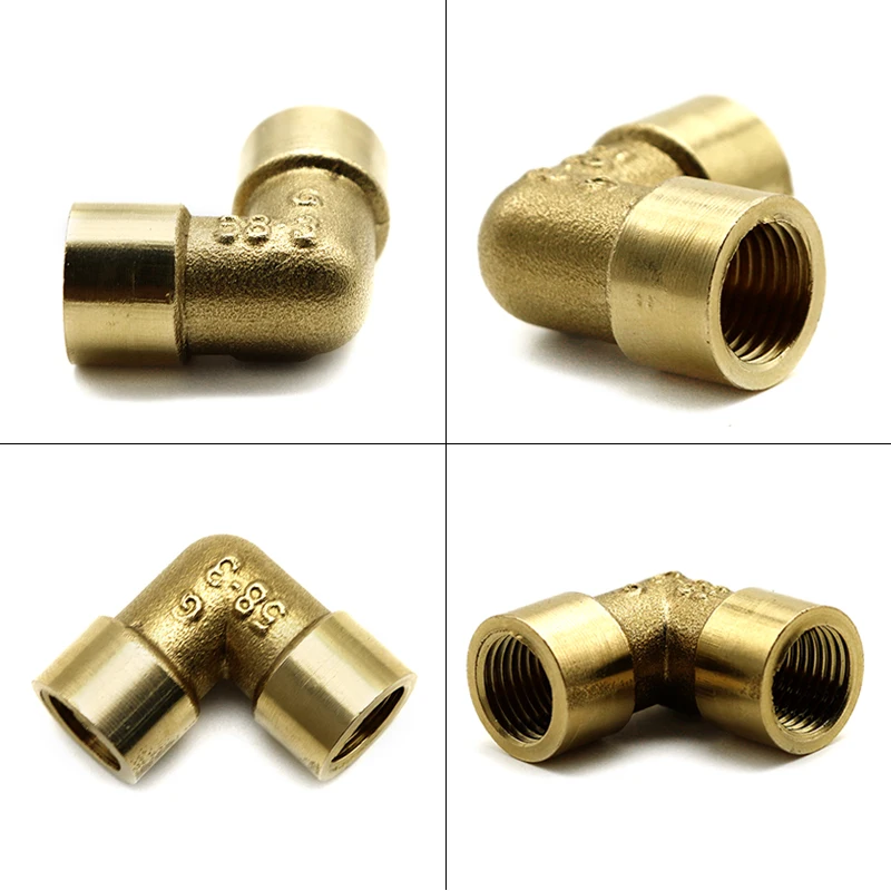 1/8 "1/4" 3/8 "1/2" 3/4 "1" أنثى x ذكر الموضوع 90 درجة كوع نحاس وصلة أنابيب موصل مقرنة للمياه الوقود النحاس محول
