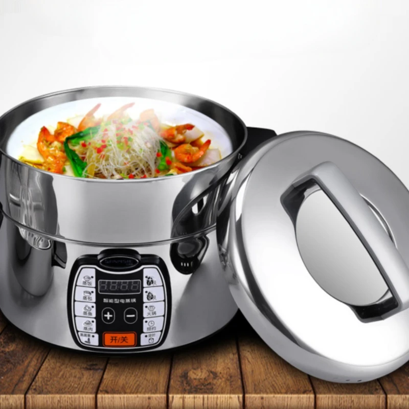 

Stainless steel intelligent commercial fully automatic three-layer electric steamer cage with large capacity and large fire