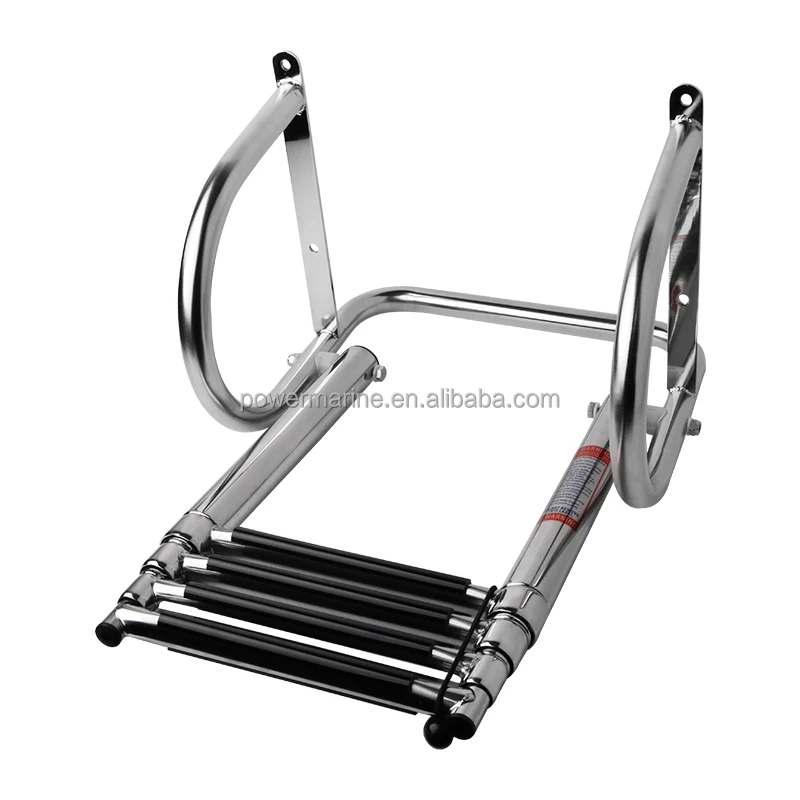 

Hot Sales Telescoping Ladders SS 4 Step Folding Marine Pool Ladder Boat Ladder for Boat Accessories