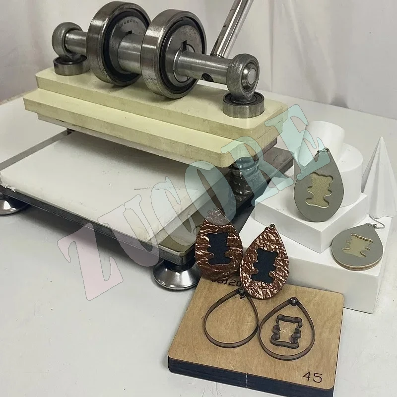 Double Wheel Hand Leather Cutting Machine Photo Paper PVC/EVA Sheet Cutter DIY Leather Die Cutting Machine Punching Manual Press
