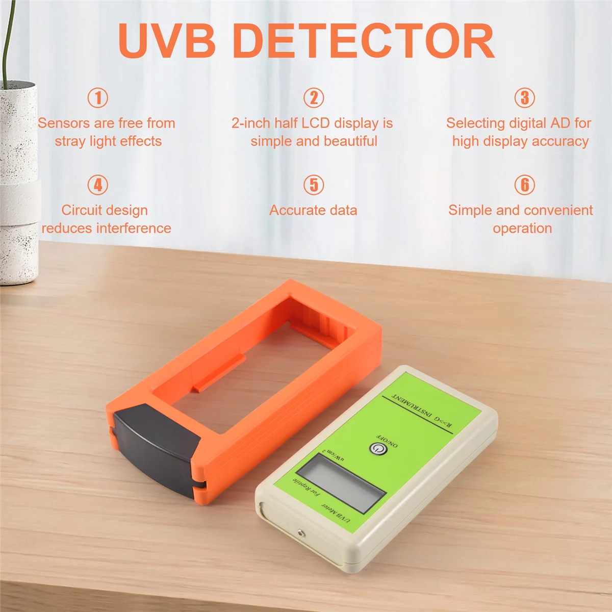 ABYL RGM-UVB UVB-Tester, hochpräziser UVB-Detektor, UVB-Testgerät für Reptilien, UVB-Messgerät, Werkzeug zur Messung der Leuchtkraft