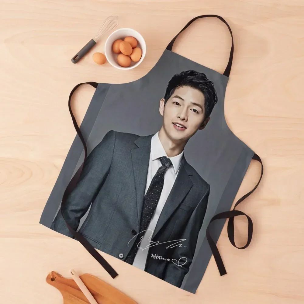 

Song Joong Ki - with Signature Apron House Things For Home And Kitchen For Home Accessories Hairdresser for kitchen useful Apron