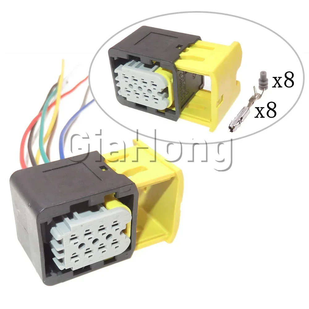 1 Set 8 Ways 2-1418479-1 1418479-1 AC Assembly Sealed Connector Automobile Wire Cable Socket Accessories Plastic Housing Plug