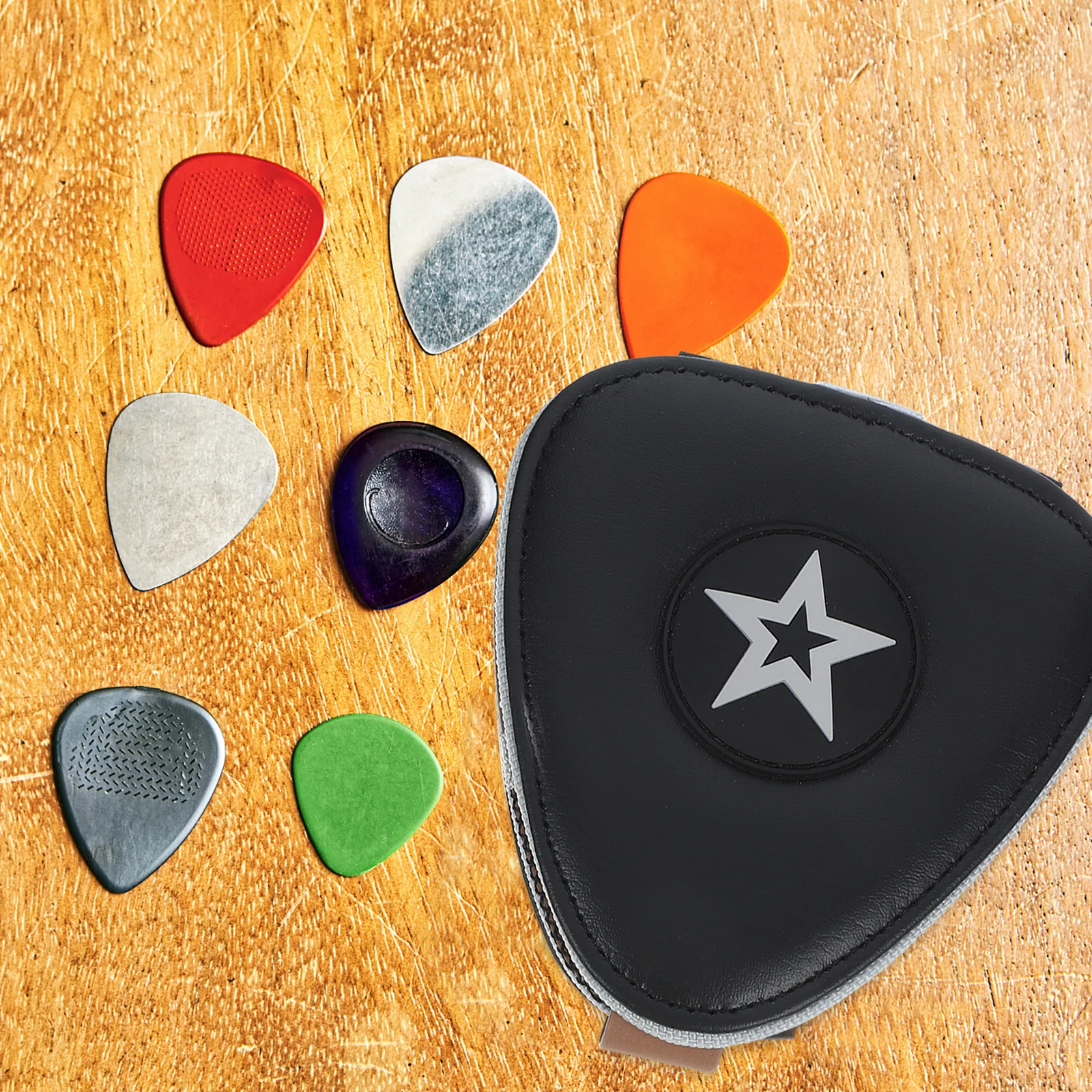 

Guitar Picks Uñetas Organizer Plectrums Case Bag Black Storage Holder Accessories
