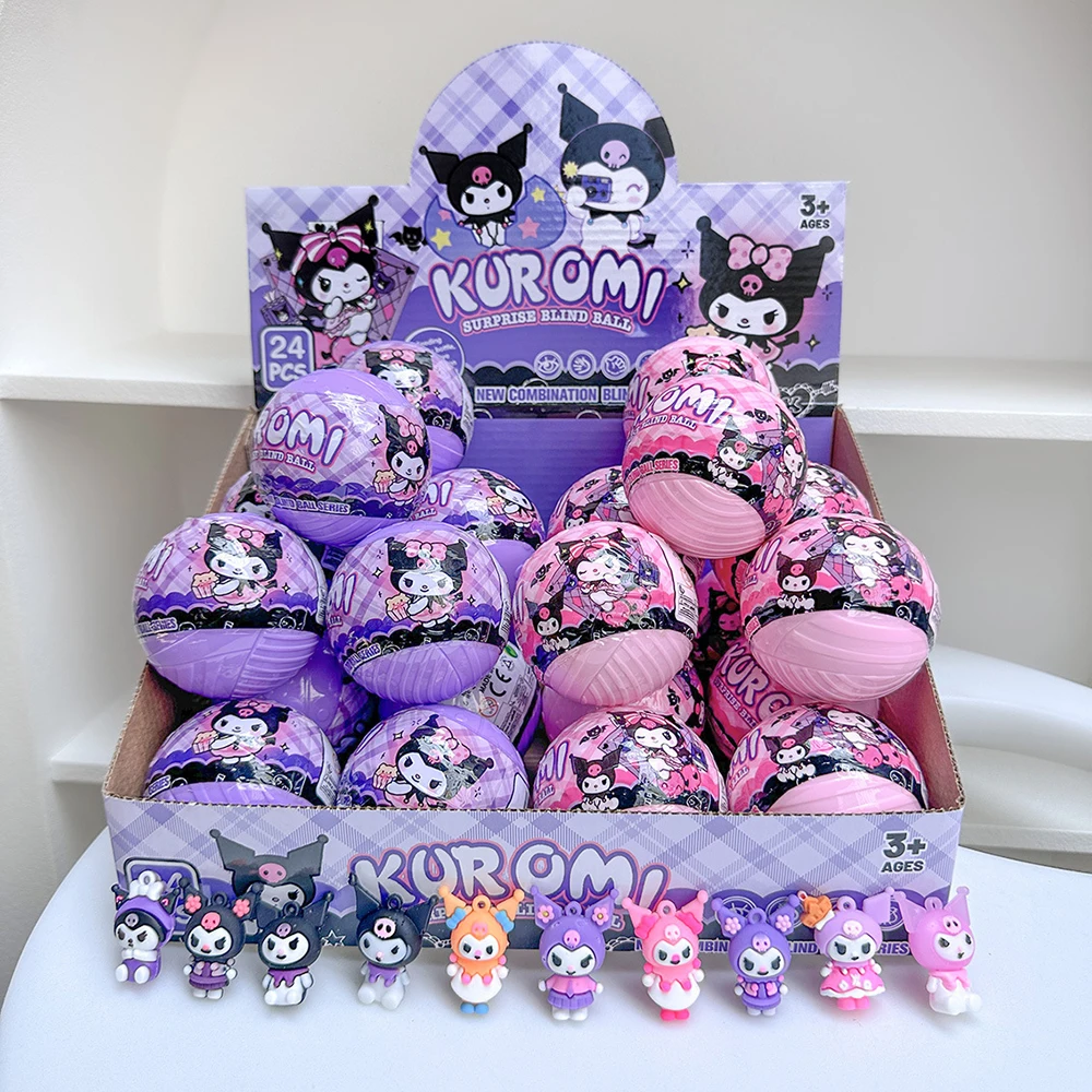 Caja ciega de huevo retorcido Kuromi creativa, bolso de muñeca con bola sorpresa, llavero colgante, figura de Anime bonita de dibujos animados, caja misteriosa, regalos para niños