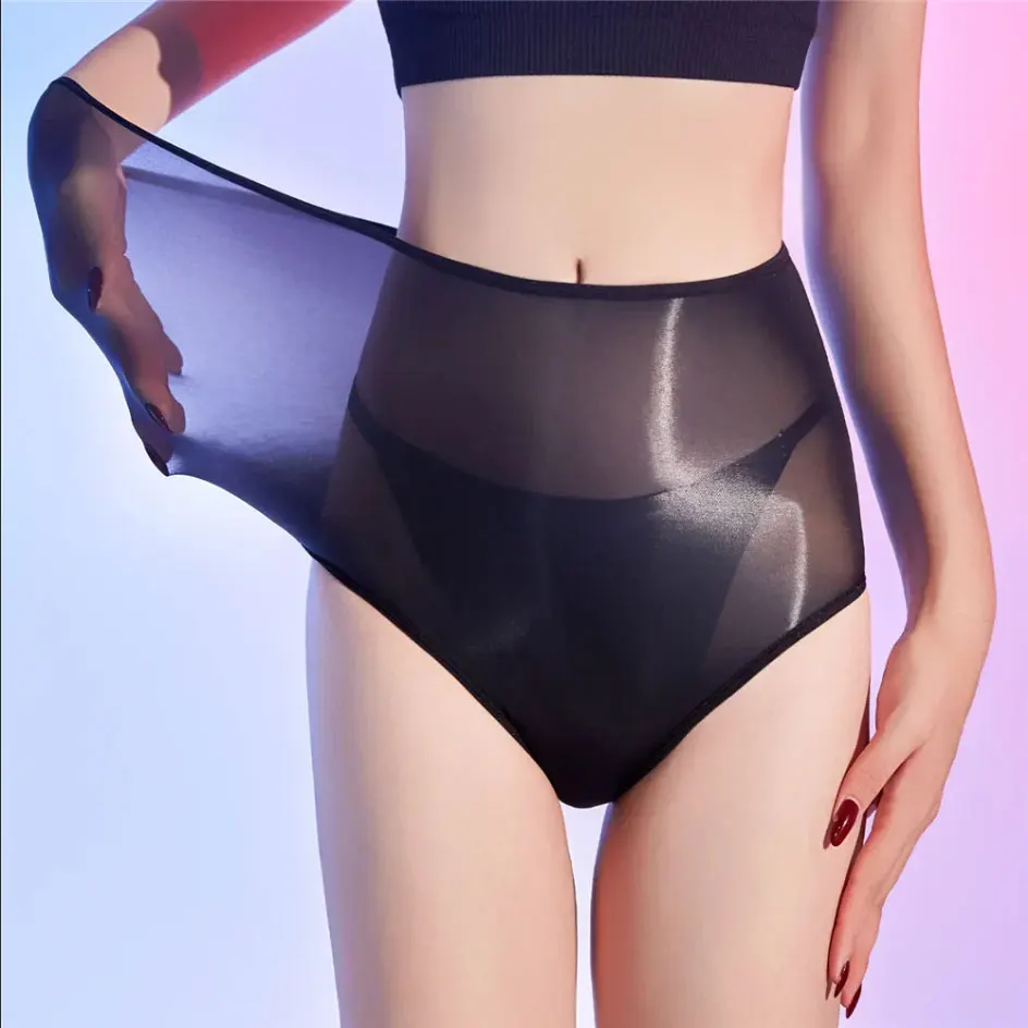 Boxer transparent et brillant à l'huile, Sexy, unisexe, haute élasticité, sécurité, bas court et lisse, sous-vêtements ultra-fins brillants, corps mince